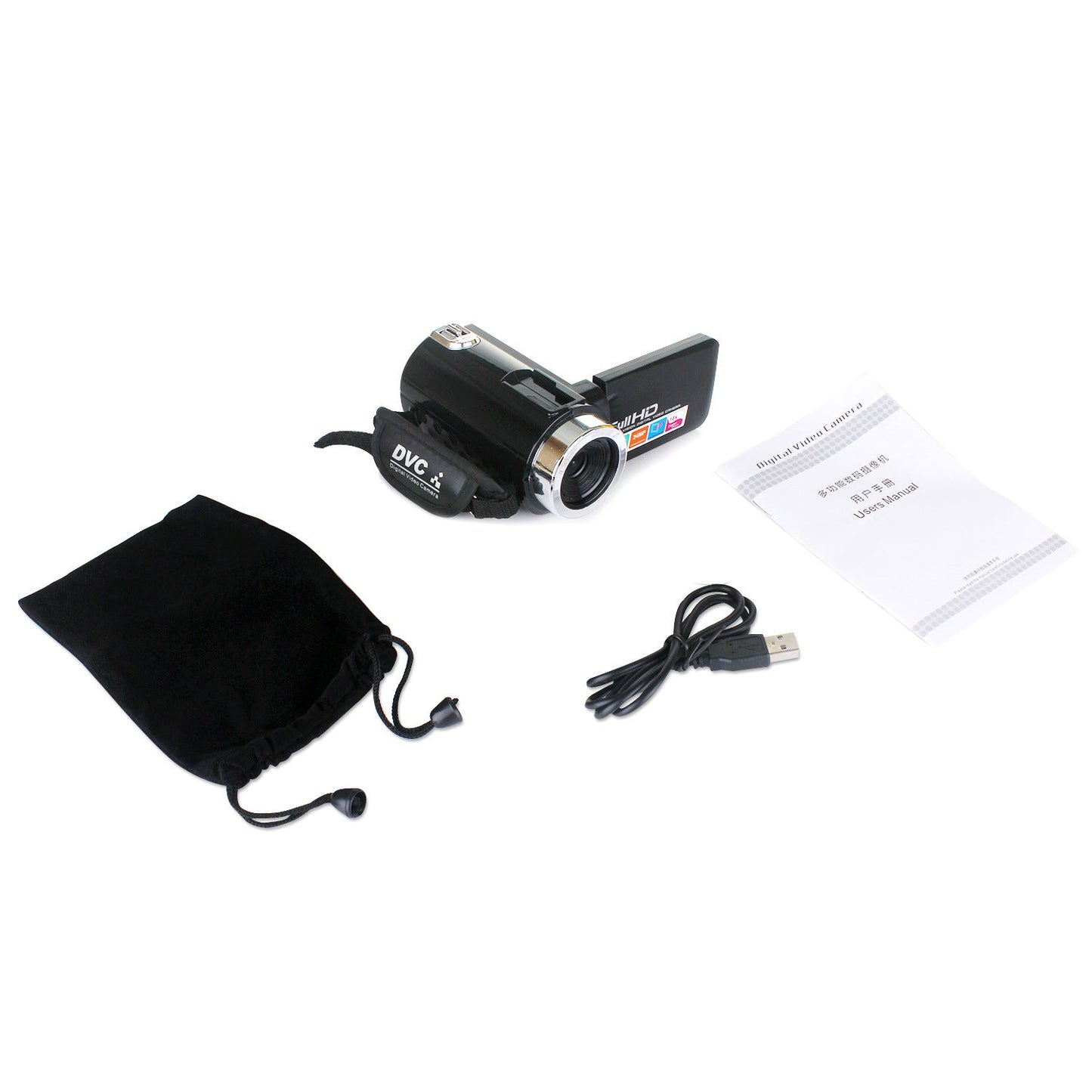 Vintage Camcorder Zwart - 24 MP, Microfoonlens voor Kristalheldere Video's