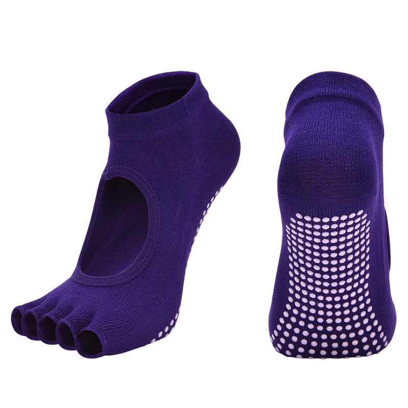 Antislip Pilates en Yoga Sokken met Vijf Teen Compartimenten