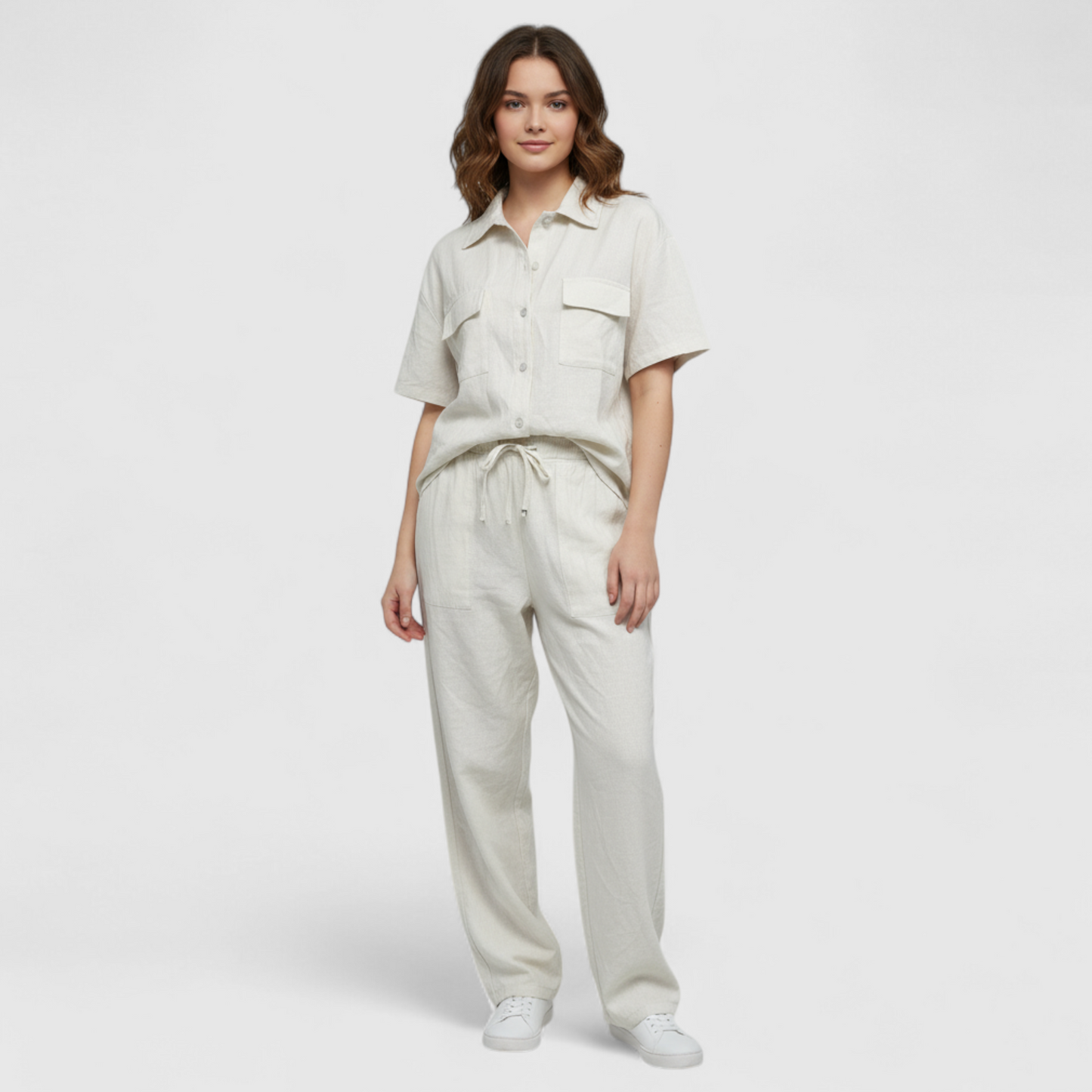 Twee Piece Set Dames Zomeroutfit - Wit