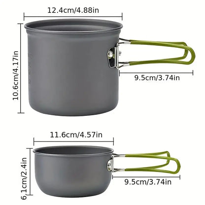 Compacte Camping Pannenset met Bestek