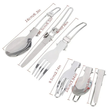 Compacte Camping Pannenset met Bestek