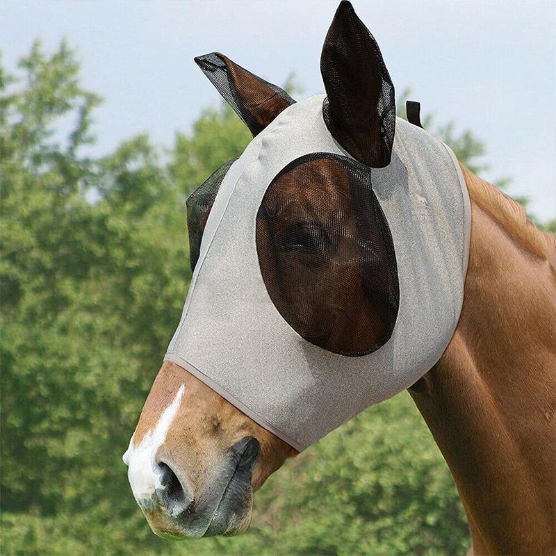 HorseSafe - Paardenmasker Anti-Vlieggaas - Blauw