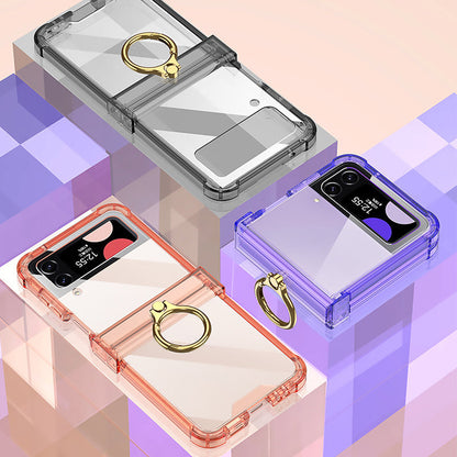 Zachte doorzichtige hoes met ring voor Samsung Galaxy Z Flip4