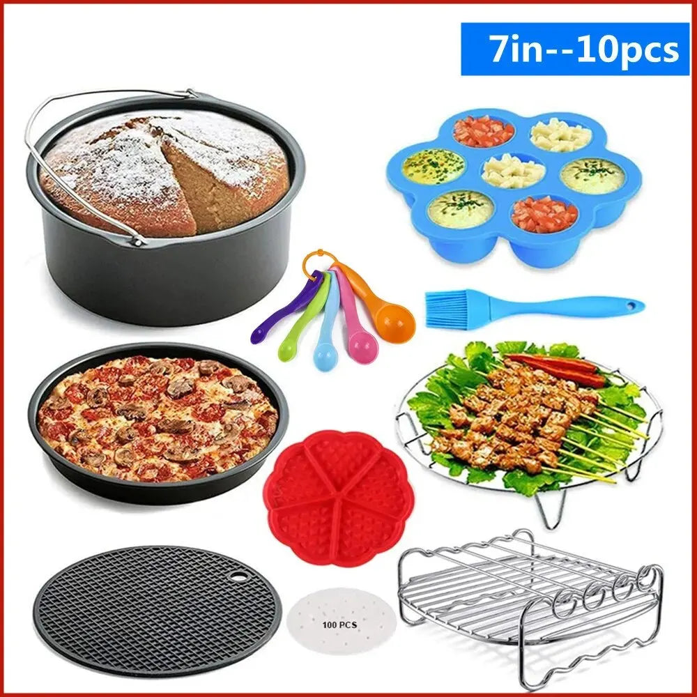 Airfryer Accessoire Set 10-Delig - Veelzijdig Handig Bakken - Siliconen