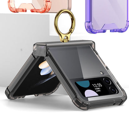 Zachte doorzichtige hoes met ring voor Samsung Galaxy Z Flip4