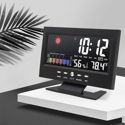 Digitale LED-temperatuur-vochtigheidsmonitor Wekker