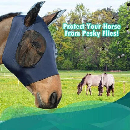 HorseSafe - Paardenmasker Anti-Vlieggaas - Blauw