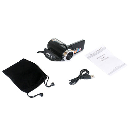 Vintage Camcorder Zwart - 24 MP, Microfoonlens voor Kristalheldere Video's