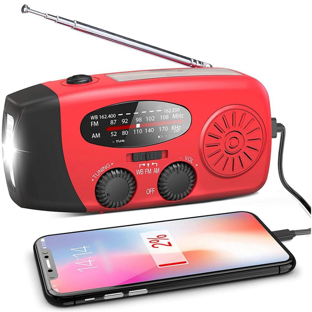 SolarSafe - Noodradio & Zaklamp op Zonne-Energie en Opwindbaar Heren