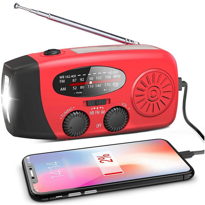 SolarSafe - Noodradio & Zaklamp op Zonne-Energie en Opwindbaar Heren
