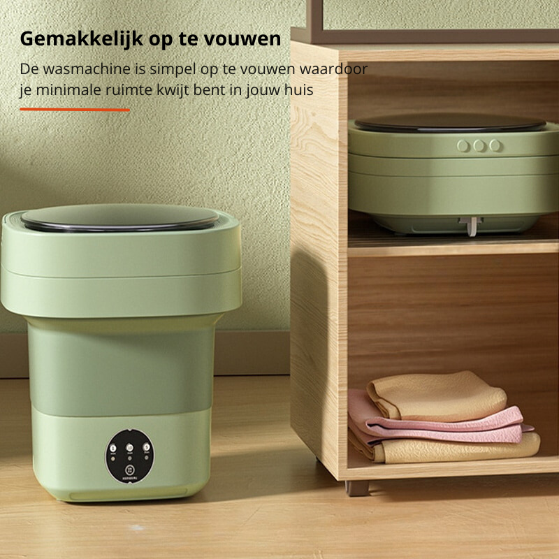 FoldaWash - De Handige Opvouwbare Mini Wasmachine met Droger - Groen