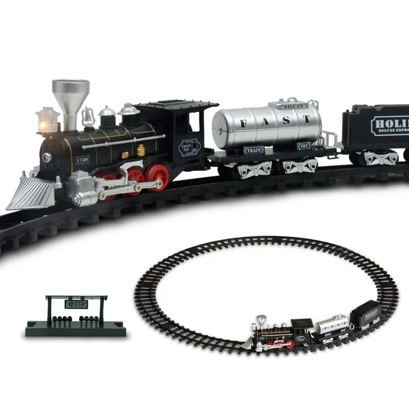 Treinset met Stoom en LED Verlichting – Complete Speelset met 12 Rails