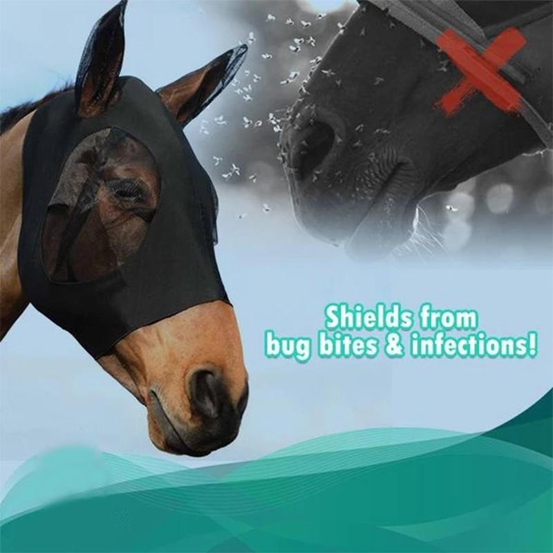 HorseSafe - Paardenmasker Anti-Vlieggaas - Blauw