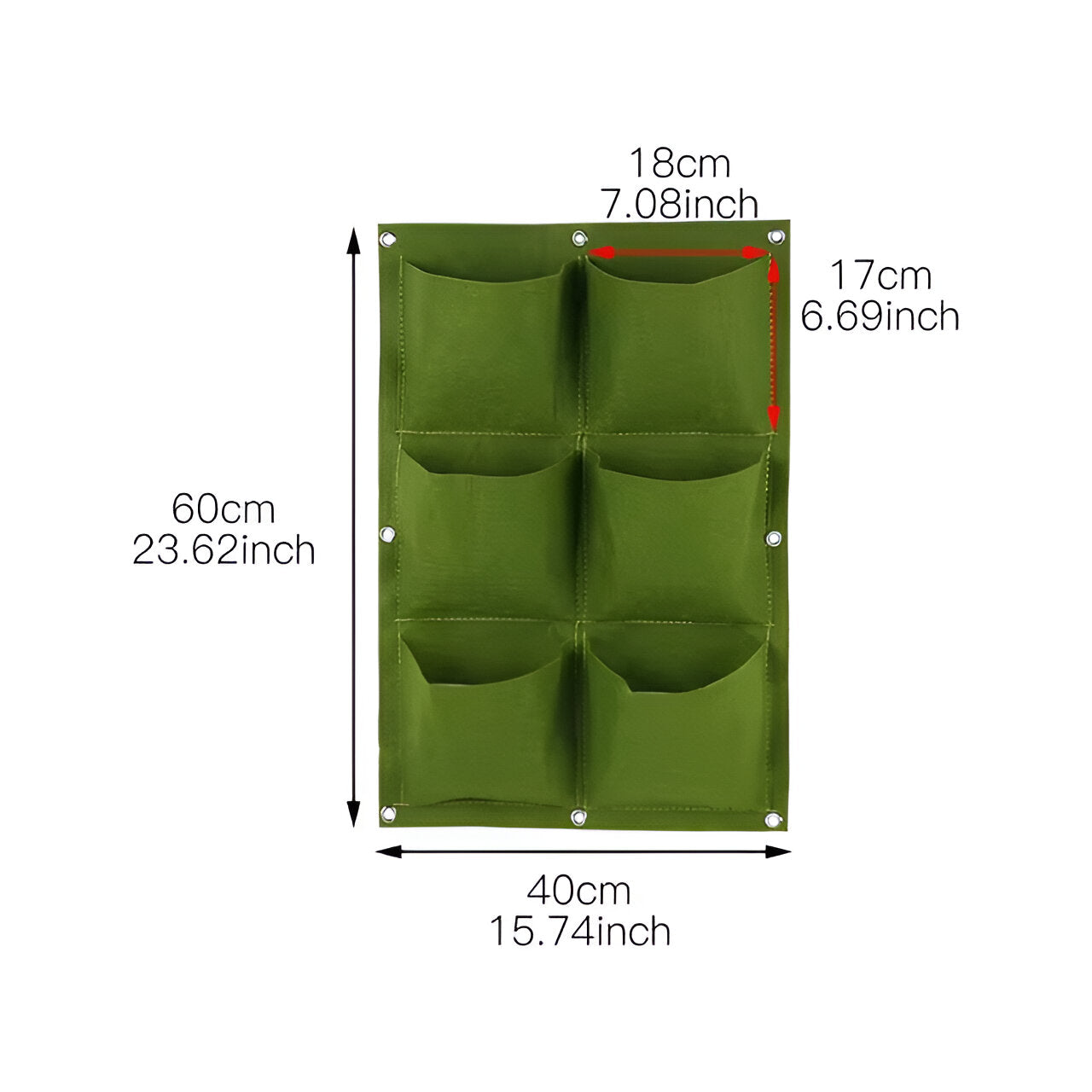 Hangende Tas voor de Tuin - Voor Hangplanten en Buitengebruik 2 Groen Raster