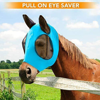 HorseSafe - Paardenmasker Anti-Vlieggaas - Blauw