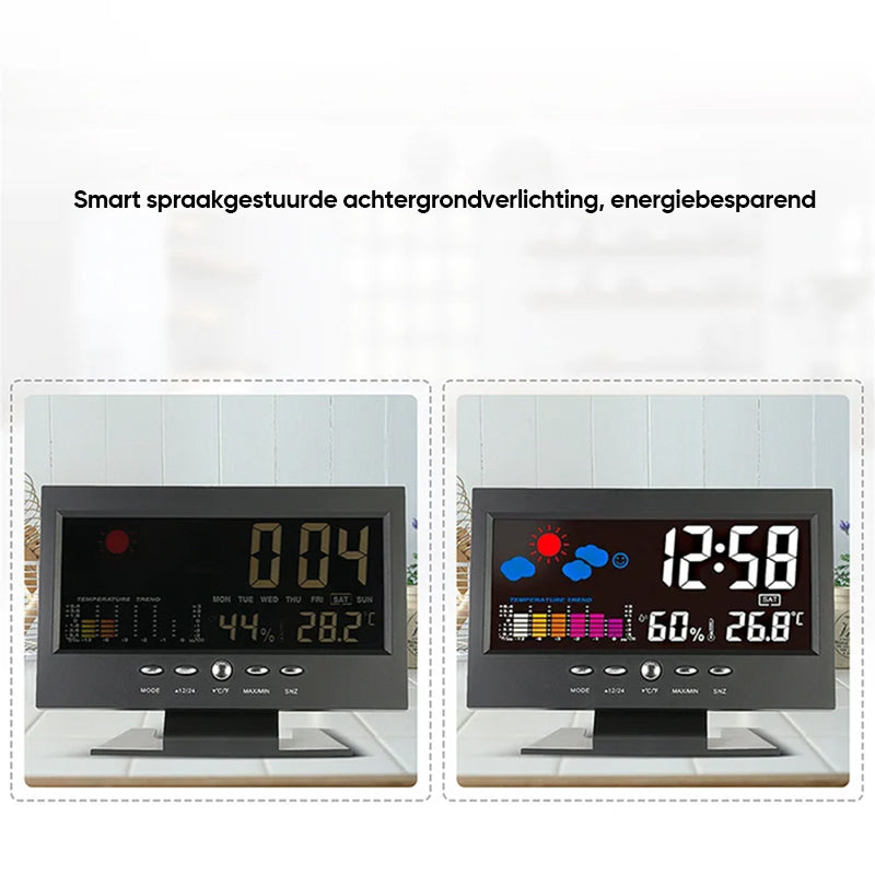 Digitale LED-temperatuur-vochtigheidsmonitor Wekker