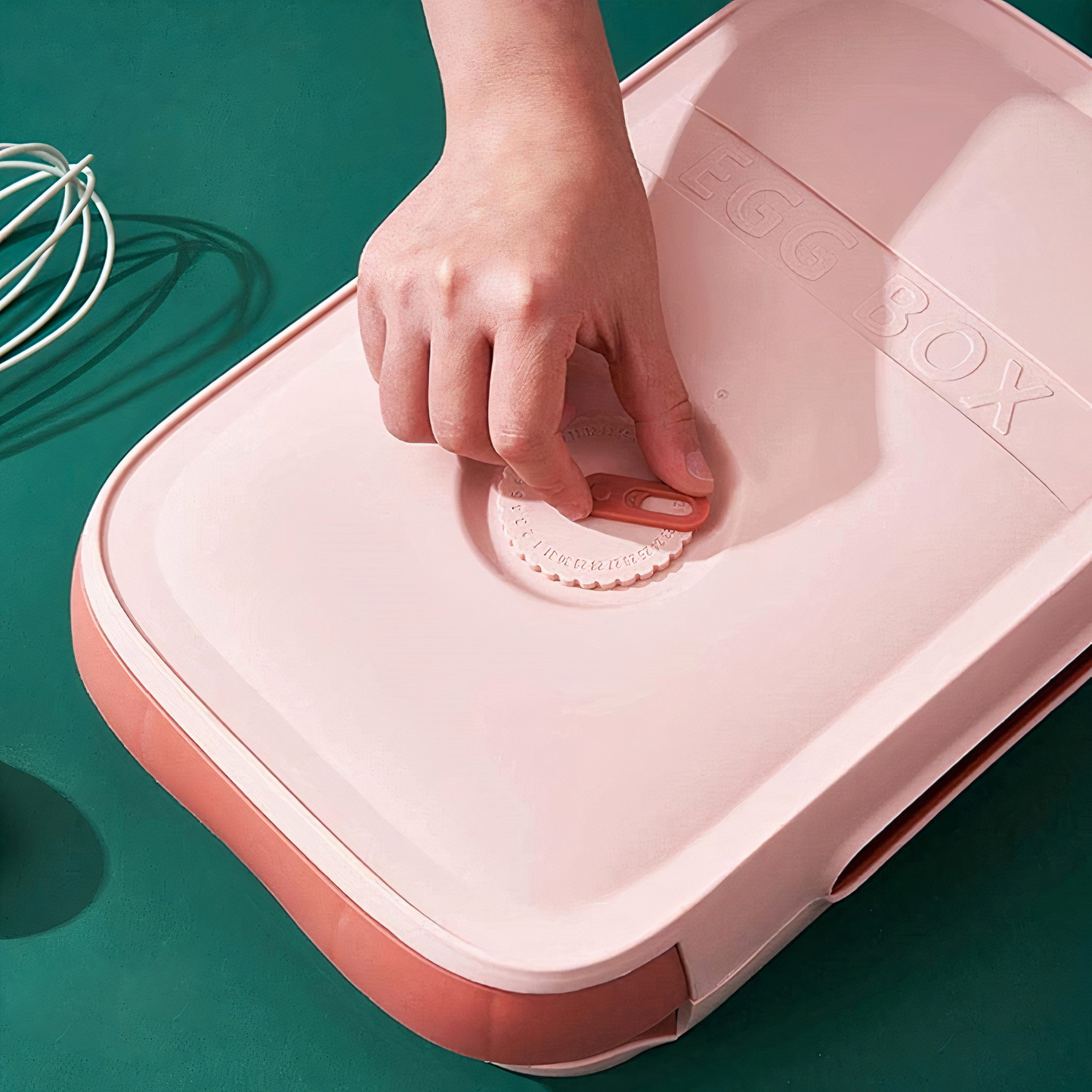 Eier Organizer voor keuken, automatische rollende eierhouder in diepblauw kunststof