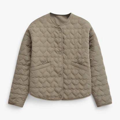 Jas Dames Zwart - Gequilted Hart - Veelzijdig Comfort voor Herfst/Winter