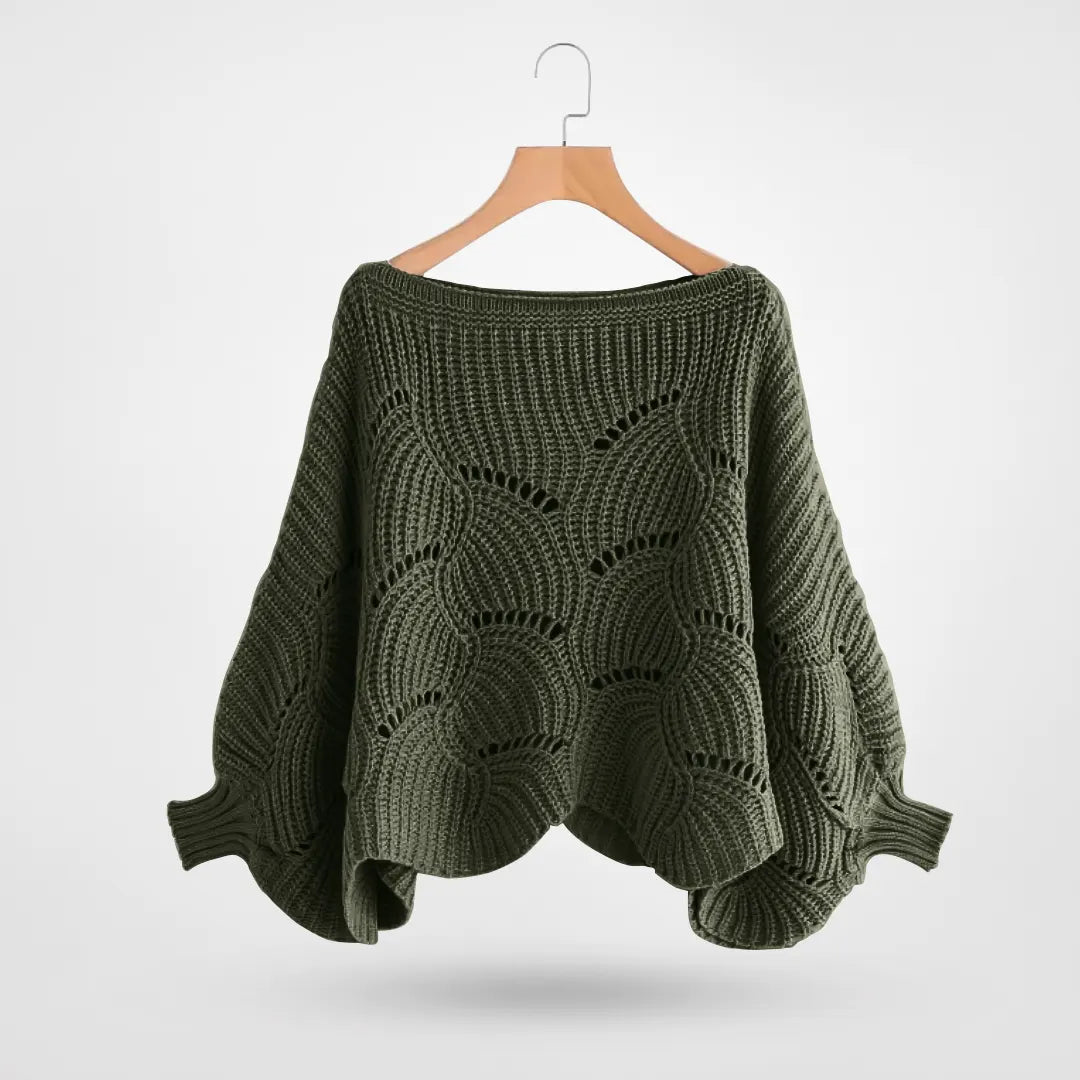 Trui Dames Zwart - Chic Gebreid met Vlindermouwen - Perfect voor Moeiteloze Stijl