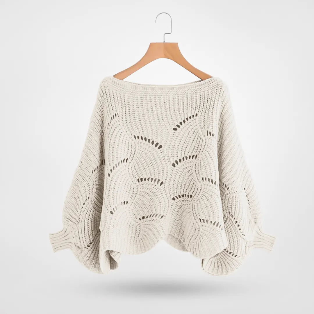 Trui Dames Zwart - Chic Gebreid met Vlindermouwen - Perfect voor Moeiteloze Stijl