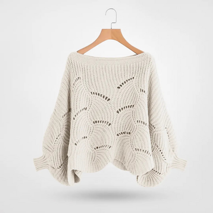 Trui Dames Zwart - Chic Gebreid met Vlindermouwen - Perfect voor Moeiteloze Stijl