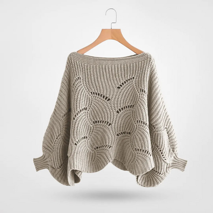 Trui Dames Zwart - Chic Gebreid met Vlindermouwen - Perfect voor Moeiteloze Stijl