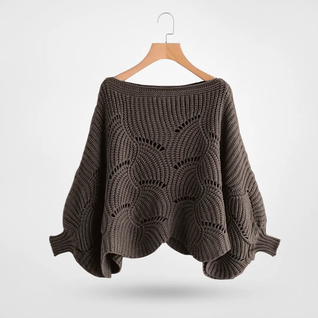Trui Dames Zwart - Chic Gebreid met Vlindermouwen - Perfect voor Moeiteloze Stijl