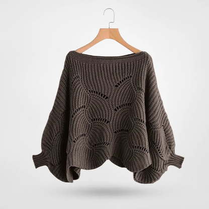 Trui Dames Zwart - Chic Gebreid met Vlindermouwen - Perfect voor Moeiteloze Stijl