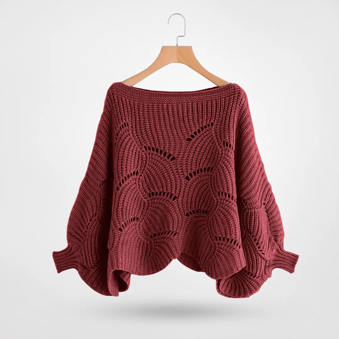 Trui Dames Zwart - Chic Gebreid met Vlindermouwen - Perfect voor Moeiteloze Stijl