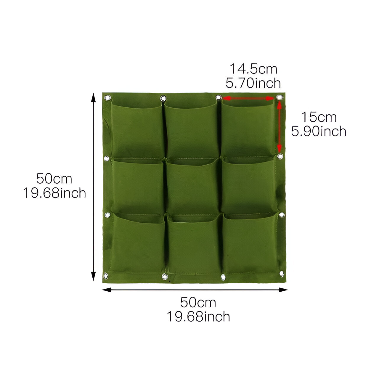 Hangende Tas voor de Tuin - Voor Hangplanten en Buitengebruik 2 Groen Raster