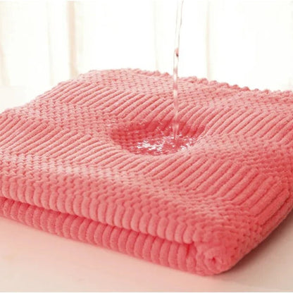 Coral Fleece Badhanddoekenset - De Definitie van Zachtheid. - Lichtblauw
