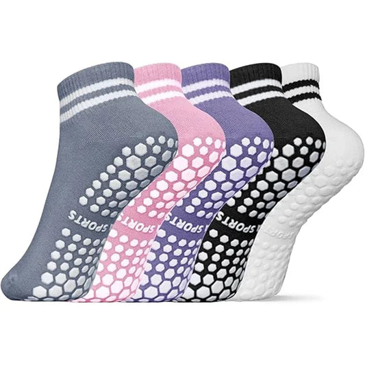 Antislip Sokken voor Pilates & Yoga met Witte Strepen