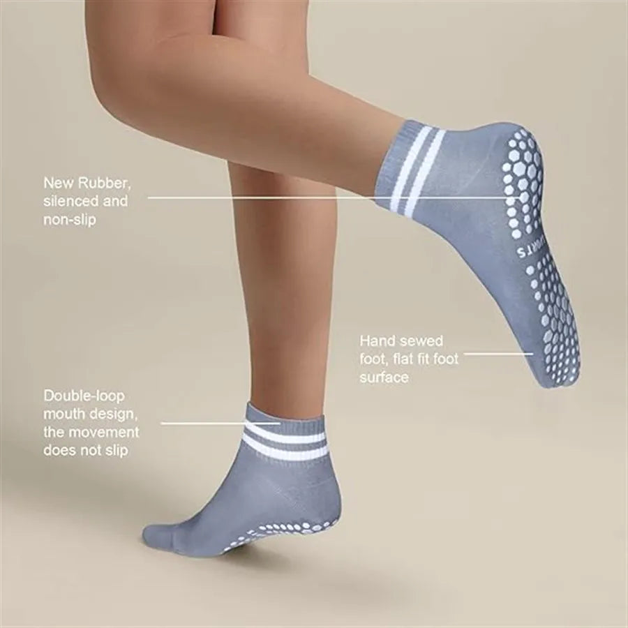 Antislip Sokken voor Pilates & Yoga met Witte Strepen