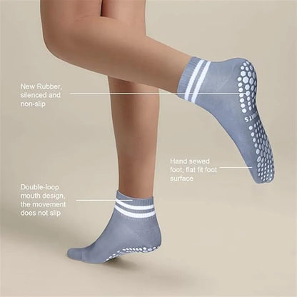 Antislip Sokken voor Pilates & Yoga met Witte Strepen