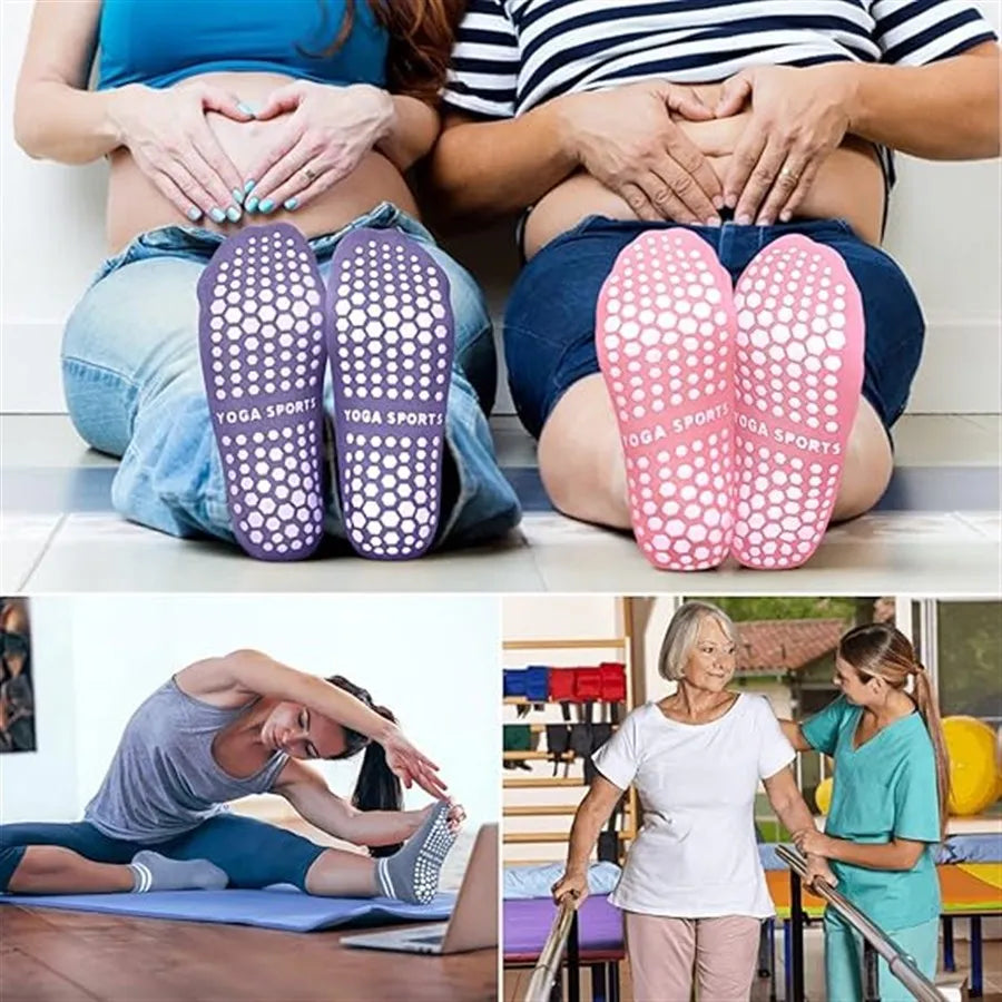 Antislip Sokken voor Pilates & Yoga met Witte Strepen