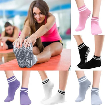 Antislip Sokken voor Pilates & Yoga met Witte Strepen
