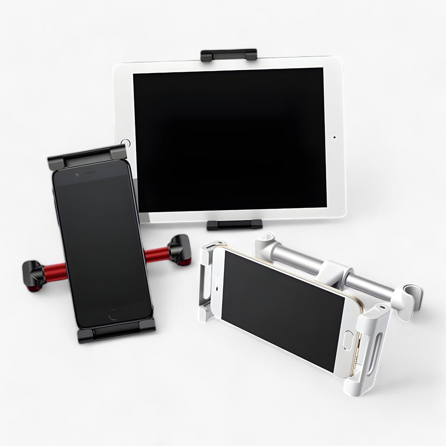 Kopfstützenhouder voor de Achterbank - Universele 360° Houder voor Tablets en Telefoons - Zwart