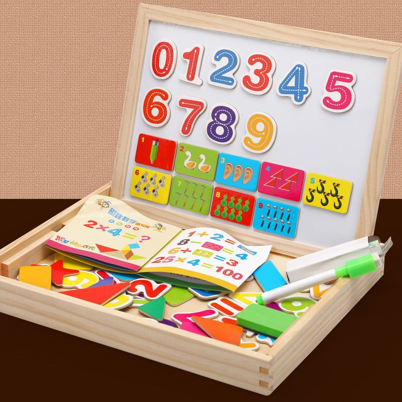 Magnetisch tekenbord – 2-in-1 houten bord met krijtzijde en magneten