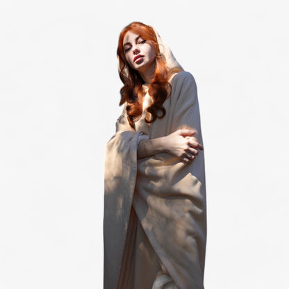 Cap Unisex Rozenkwarts - Fleece Poncho met Capuchon - Ultiem Comfort en Stijl