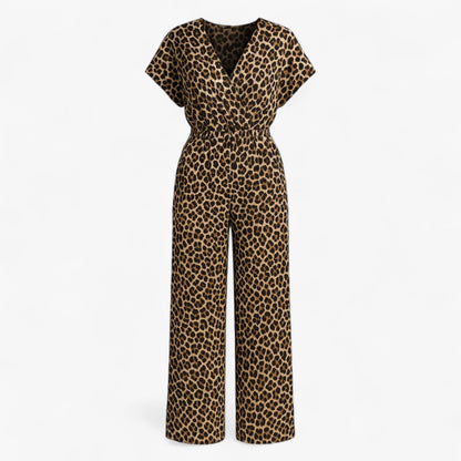 Dames Elegante Tuta met Panterprint - Bruin