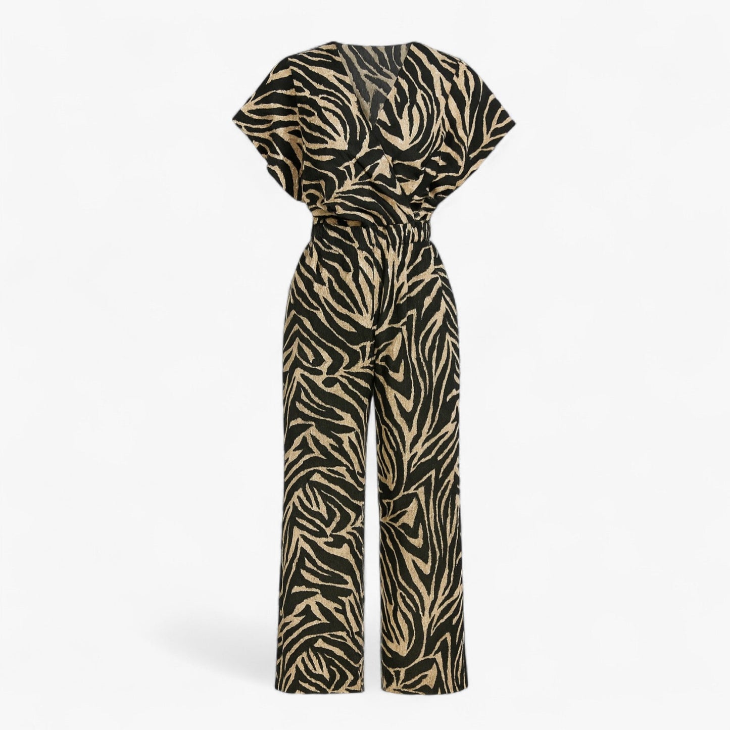 Dames Elegante Tuta met Panterprint - Bruin