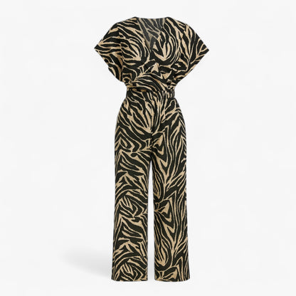 Dames Elegante Tuta met Panterprint - Bruin