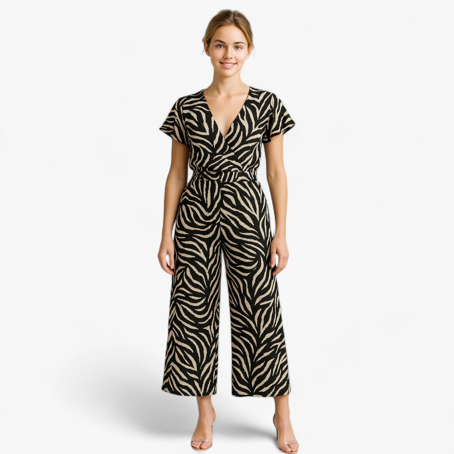 Dames Elegante Tuta met Panterprint - Bruin
