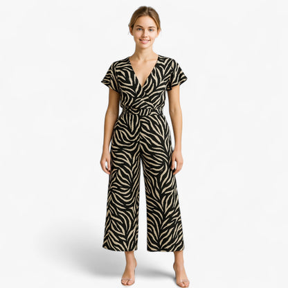 Dames Elegante Tuta met Panterprint - Bruin
