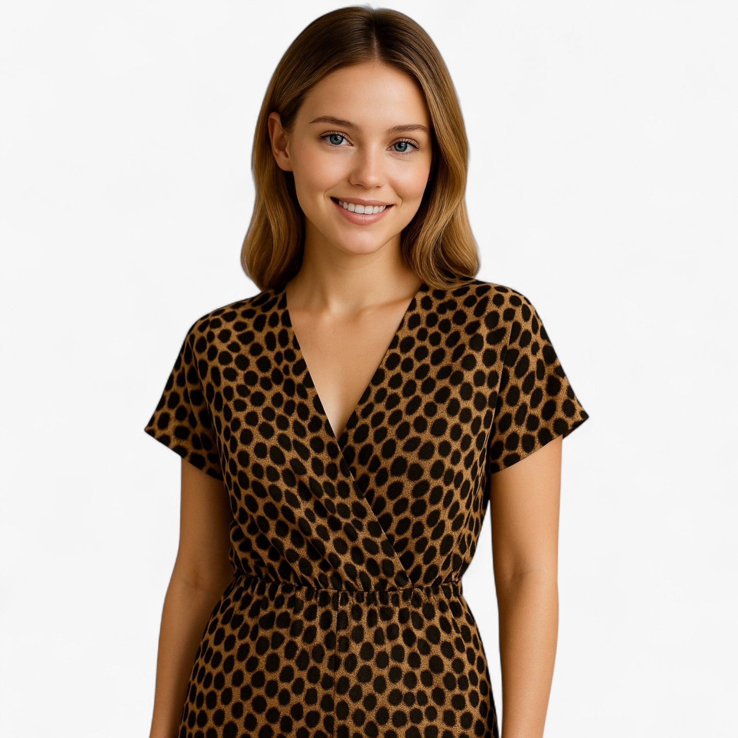 Dames Elegante Tuta met Panterprint - Bruin