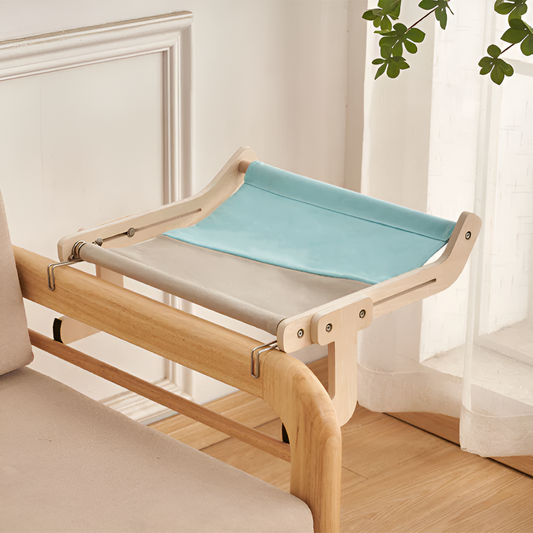 Katten Hangmat - Elegant Houten Wandmontage Bed - Hout