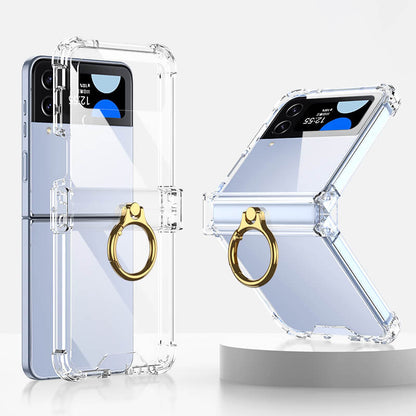 Zachte doorzichtige hoes met ring voor Samsung Galaxy Z Flip4