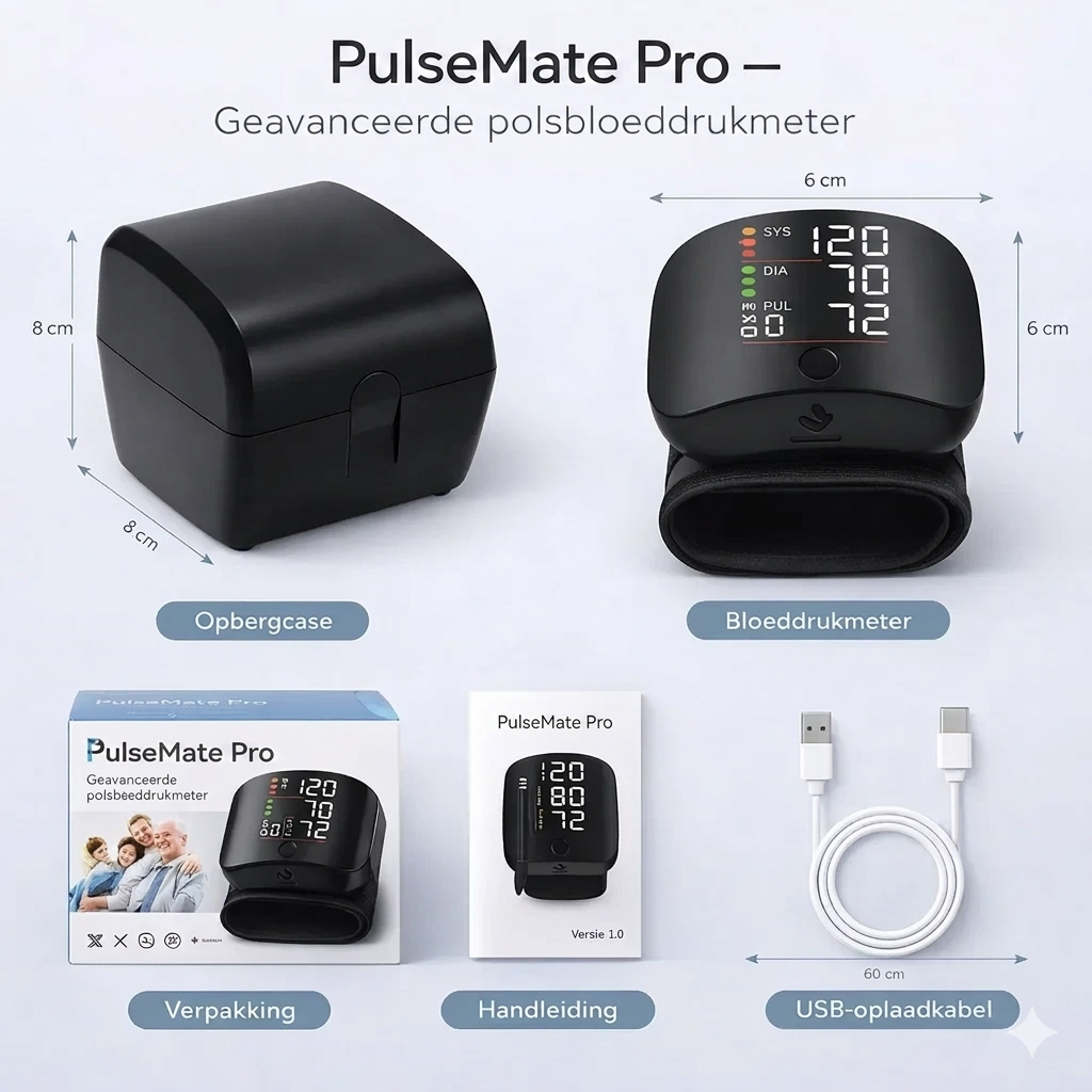 PulseMate™ Pro |  Meet uw bloeddruk pijnloos in 30 seconden