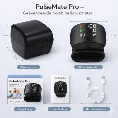 PulseMate™ Pro |  Meet uw bloeddruk pijnloos in 30 seconden
