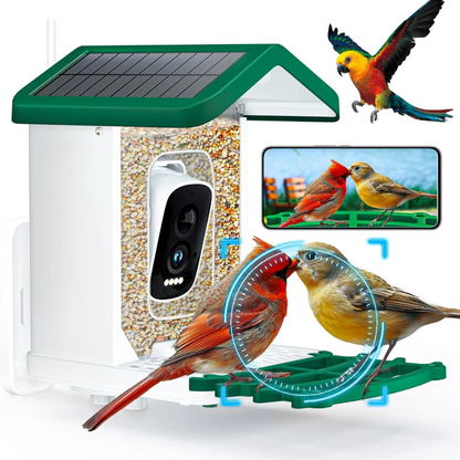 BirdEye Solar - Slimme Vogelvoerautomaat Camera met Zonne-energie – 2K HD, AI Herkenning & Weersbestendig